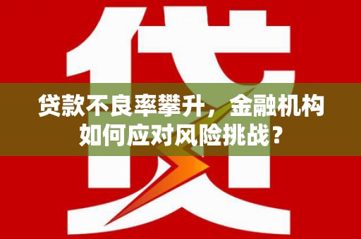 西昌贷款不良率攀升，金融机构如何应对风险挑战？
