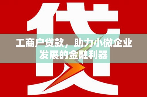 西昌工商户贷款，助力小微企业发展的金融利器