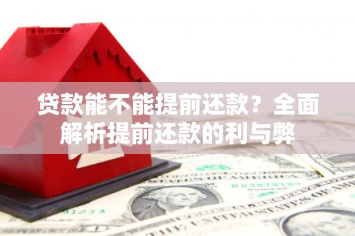 西昌贷款能不能提前还款？全面解析提前还款的利与弊