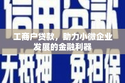西昌工商户贷款，助力小微企业发展的金融利器