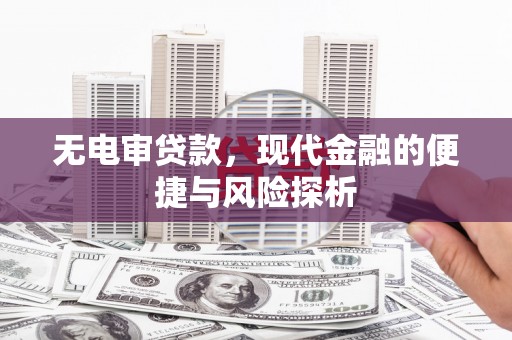 西昌无电审贷款，现代金融的便捷与风险探析