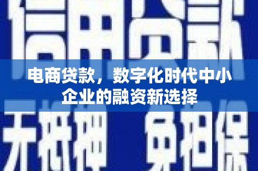西昌电商贷款，数字化时代中小企业的融资新选择