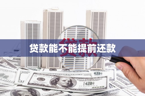 西昌贷款能不能提前还款