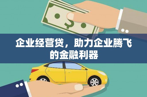 西昌企业经营贷，助力企业腾飞的金融利器