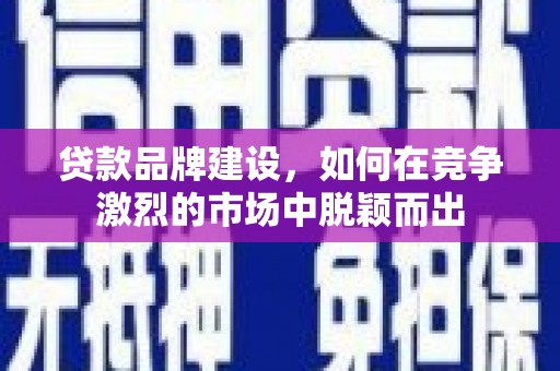 西昌贷款品牌建设，如何在竞争激烈的市场中脱颖而出