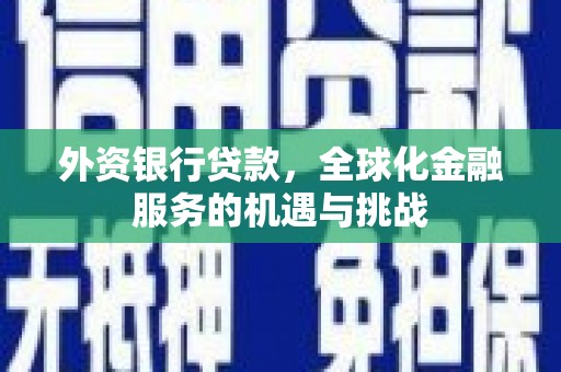 西昌外资银行贷款，全球化金融服务的机遇与挑战