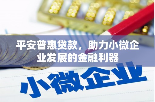 西昌平安普惠贷款，助力小微企业发展的金融利器