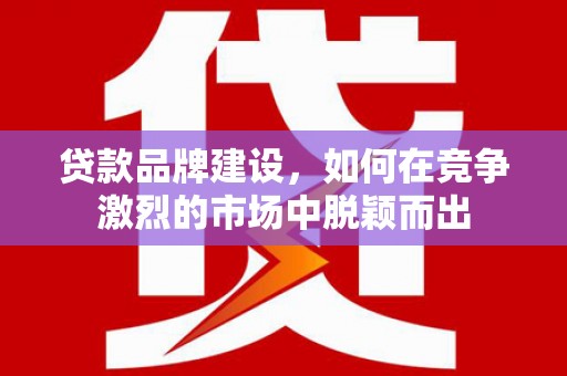西昌贷款品牌建设，如何在竞争激烈的市场中脱颖而出