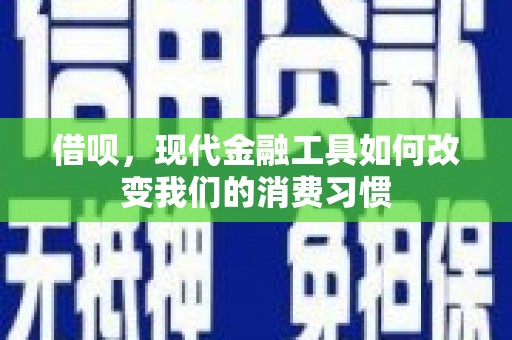 西昌借呗，现代金融工具如何改变我们的消费习惯