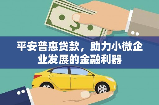 西昌平安普惠贷款，助力小微企业发展的金融利器