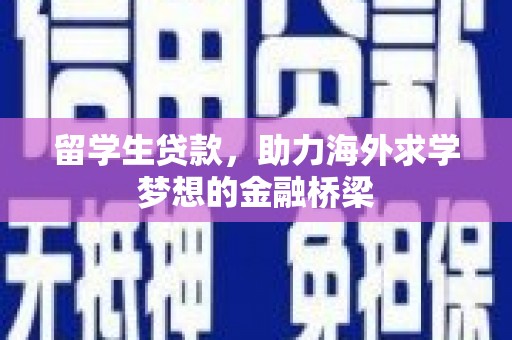 西昌留学生贷款，助力海外求学梦想的金融桥梁