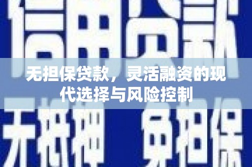 西昌无担保贷款，灵活融资的现代选择与风险控制