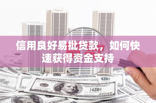 西昌信用良好易批贷款，如何快速获得资金支持