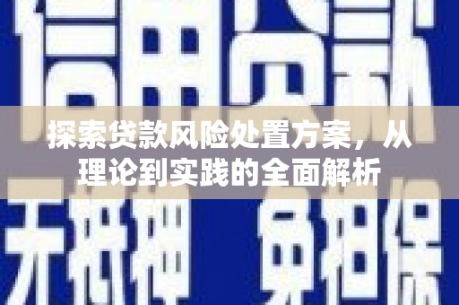 西昌探索贷款风险处置方案，从理论到实践的全面解析
