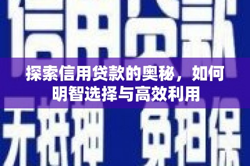西昌探索信用贷款的奥秘，如何明智选择与高效利用