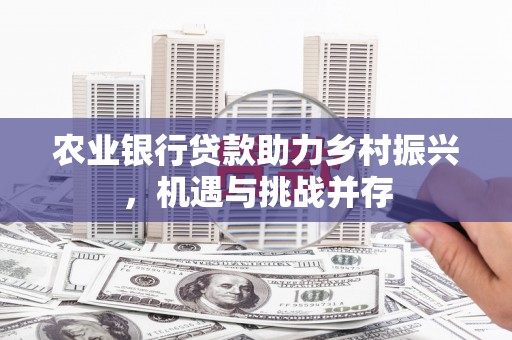 西昌农业银行贷款助力乡村振兴，机遇与挑战并存