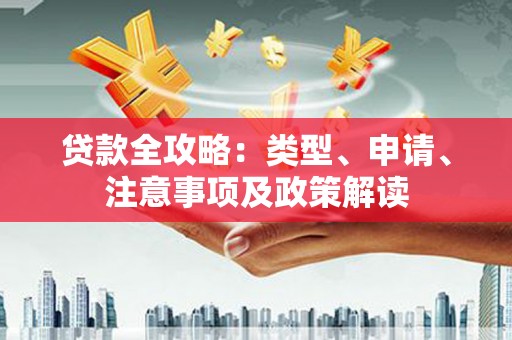 西昌贷款全攻略：类型、申请、注意事项及政策解读